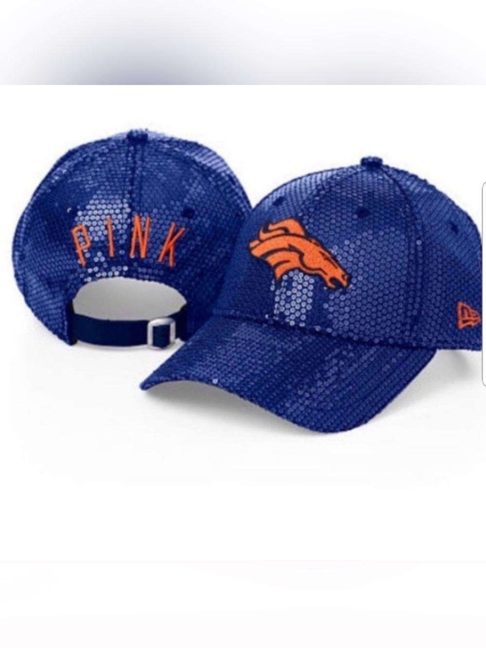 PINK Victoria’s Secret Denver Broncos Sequin Hat Cap Adjustable Rare